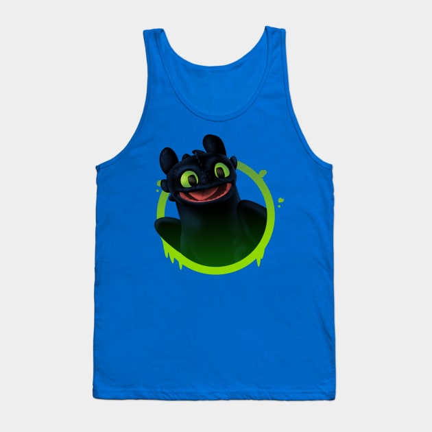 Happy Toothless Dragon Tank Top by Digital Magician